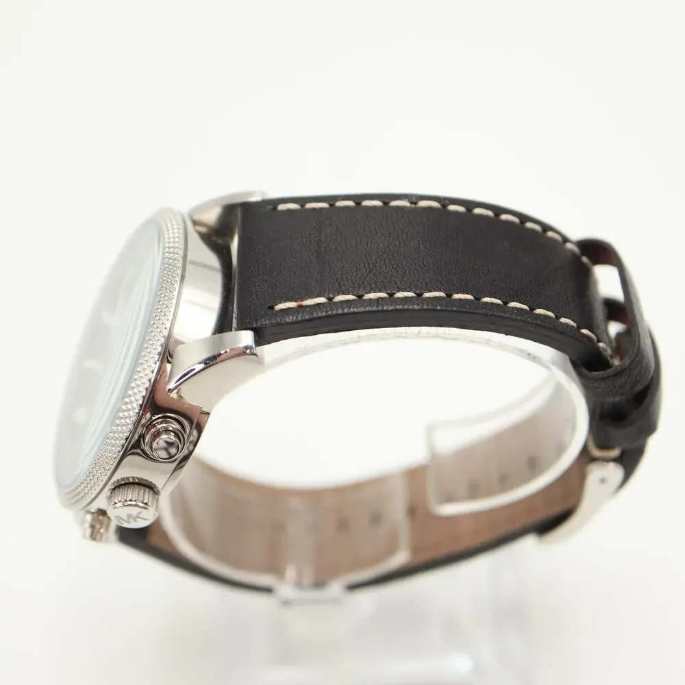 Michael Kors Gage Men's 43mm Chronograph Watch MK8310 Black Leather New Battery